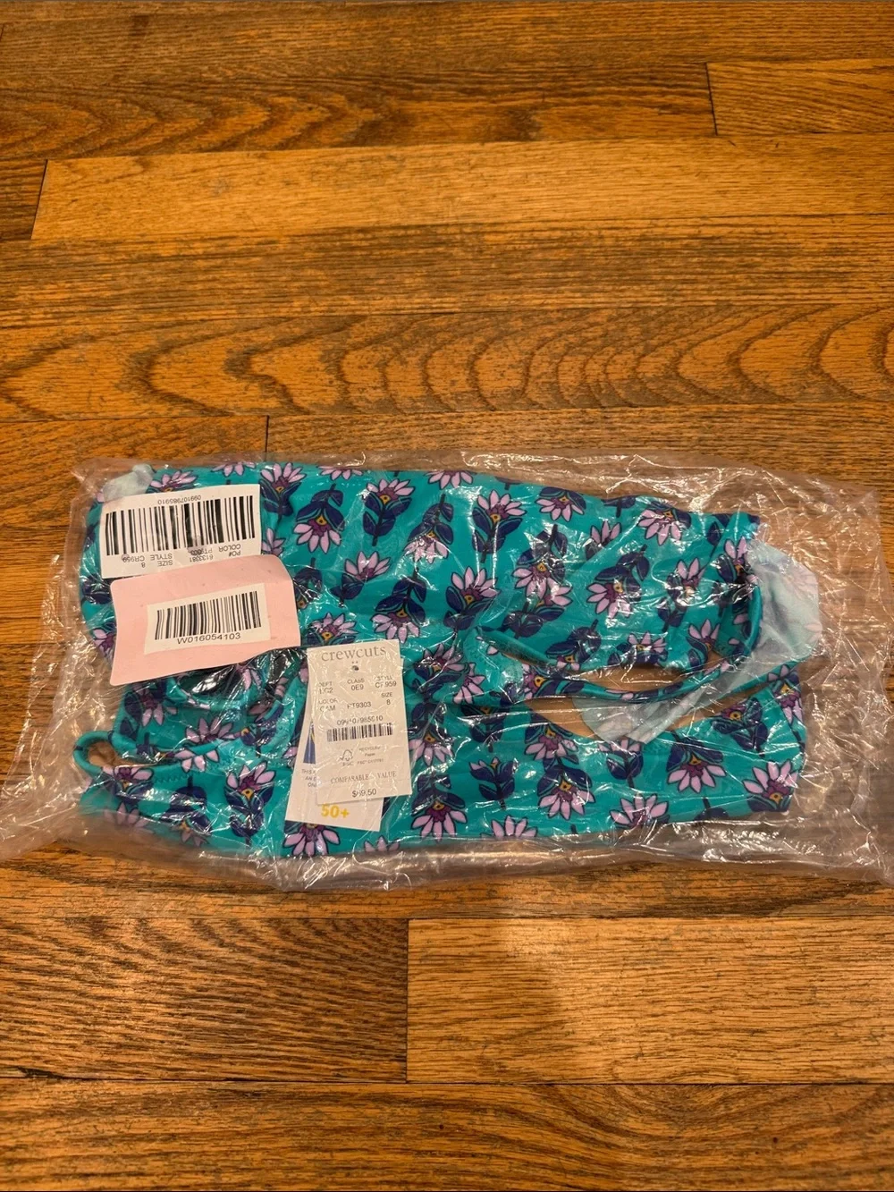 J. Crew Factory Girls' Teal Floral One-Piece Swimsuit